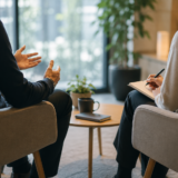 個人コーチングの1on1で、対話を通じて自分の考えを整理している様子
